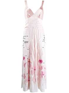 Temperley London платье с V-образным вырезом и вышивкой