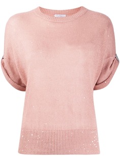 Brunello Cucinelli трикотажный топ с пайетками