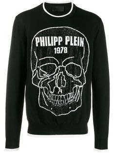 Philipp Plein джемпер с декором Skull и заклепками