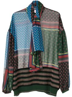 Kolor блузка с принтом в технике пэчворк