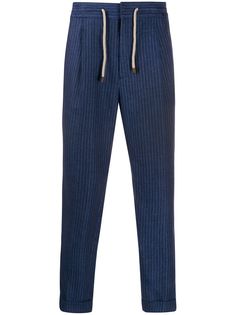 Brunello Cucinelli полосатые брюки прямого кроя