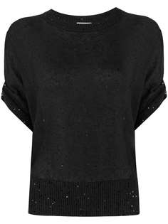 Brunello Cucinelli трикотажный топ с пайетками