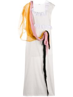 Miu Miu длинное платье с драпировкой