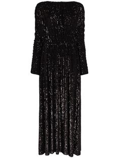 Saint Laurent платье макси с пайетками