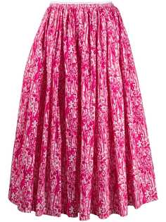 Marni brushstroke floral print midi skirt