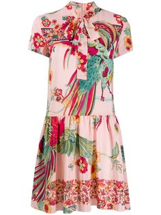 RedValentino платье мини Birds of Paradise in the Forest