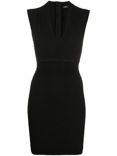 Balmain облегающее платье в рубчик