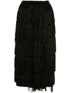 Comme Des Garçons Comme Des Garçons юбка миди с бахромой