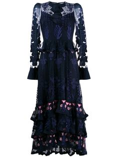 Temperley London многослойное платье с вышивкой