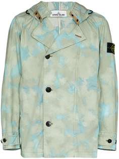Stone Island куртка Devoré с капюшоном