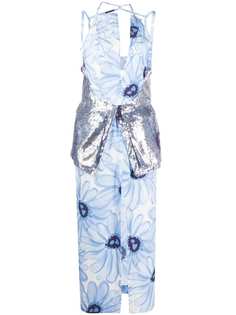 Jacquemus многослойное платье с цветочным принтом и пайетками