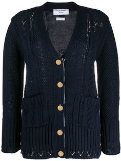 Thom Browne трикотажный кардиган фактурной вязки