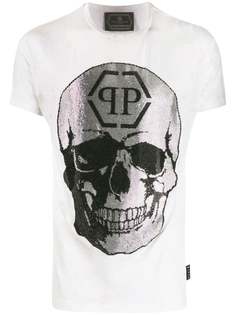 Philipp Plein футболка с декором Skull и логотипом