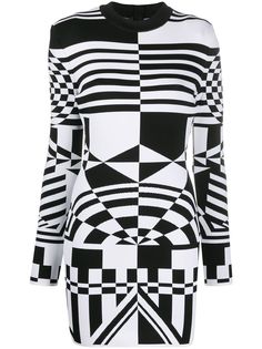Balmain короткое платье с геометричным узором