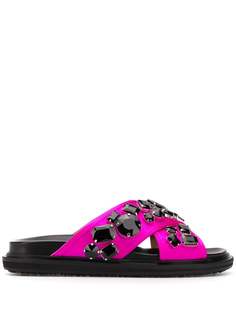 Marni crystal-embellished flat slides