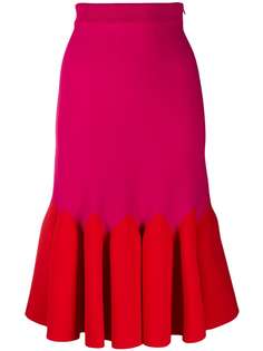 Alexander McQueen двухцветная юбка со складками