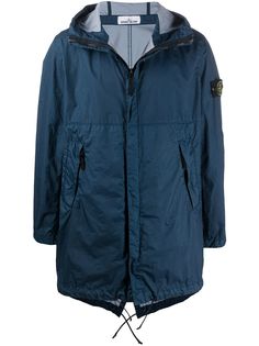 Stone Island непромокаемая куртка на молнии с нашивкой-логотипом