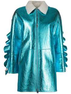 Liska пальто на молнии с эффектом металлик