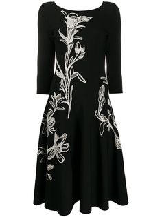 Alexander McQueen жаккардовое платье миди с цветочным принтом