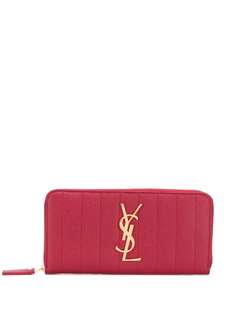 Saint Laurent кошелек с круговой молнией и монограммой