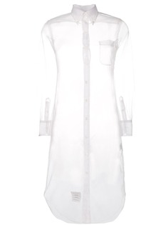 Thom Browne полупрозрачное платье-рубашка длины миди