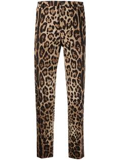 Dolce & Gabbana брюки строгого кроя с леопардовым принтом