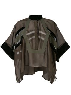 Sacai блузка-туника асимметричного кроя