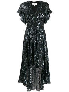 Ba&Sh платье Grace с леопардовым принтом и эффектом металлик