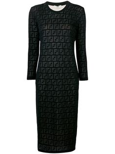 Fendi платье с логотипом FF