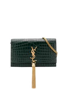 Saint Laurent сумка Kate с кисточкой и декором Monogram
