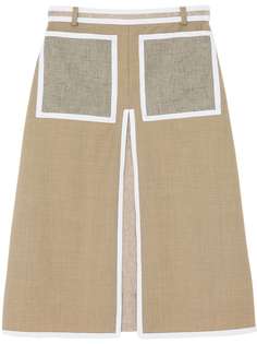 Burberry юбка А-силуэта с контрастной строчкой