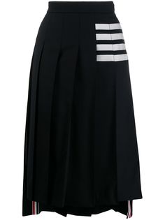 Thom Browne плиссированная юбка миди с полосками 4-Bar