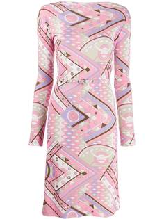 Emilio Pucci платье с абстрактным принтом и поясом
