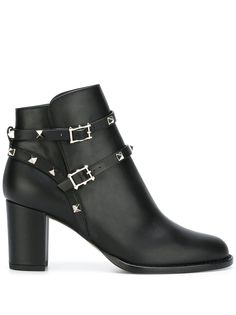 Valentino сапоги по щиколотку Rockstud Noir