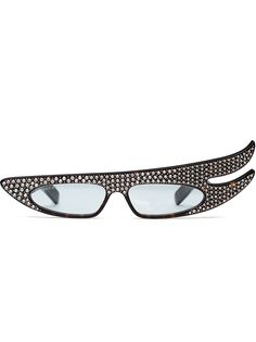 Gucci Eyewear солнцезащитные очки в асимметричной оправе с кристаллами