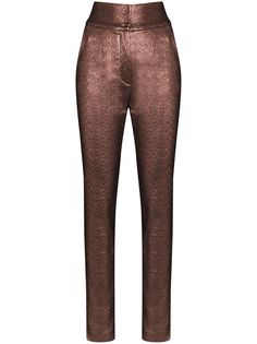 Dolce & Gabbana брюки из ткани ламе с завышенной талией