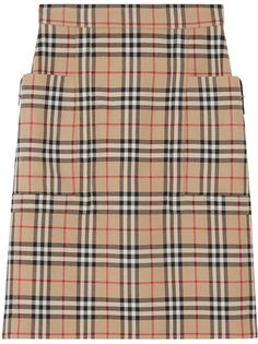 Burberry юбка-карандаш в клетку Vintage Check с карманом