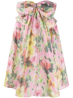 MSGM юбка с цветочным принтом и бантом