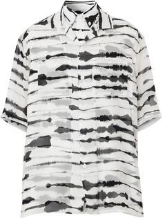 Burberry многослойная рубашка с принтом Watercolour