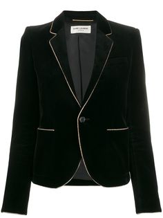 Saint Laurent блейзер с контрастным кантом
