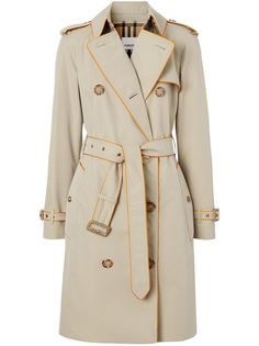 Burberry тренч с контрастной окантовкой