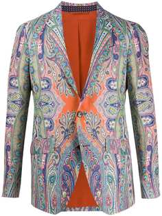 Etro однобортный пиджак с принтом пейсли