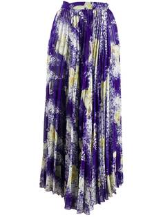 Etro плиссированная юбка с цветочным принтом