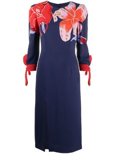 Etro приталенное платье с цветочным принтом