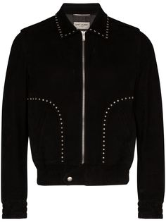 Saint Laurent декорированная куртка-бомбер