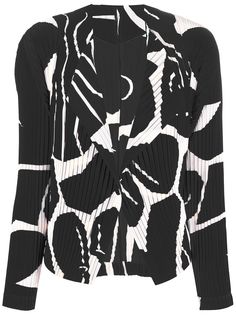 Issey Miyake плиссированный блейзер с абстрактным принтом