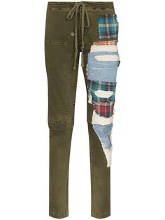 Greg Lauren Patchwork slim leg trousers