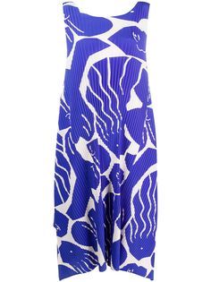 Issey Miyake плиссированное платье с абстрактным принтом