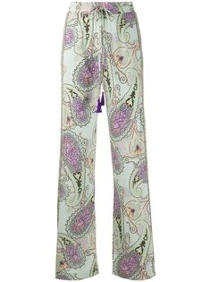 Etro брюки с узором пейсли и кулиской