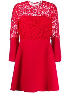 Valentino короткое платье с кружевом